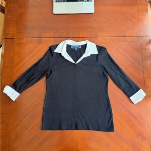 Karen Scott Black and Cream Top